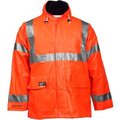 Tingley Rubber Tingley® Eclipse„¢ Hi-Visibility FR Hooded Jacket, Zipper, Fluorescent Orange/Red, 2XL J44129.2X